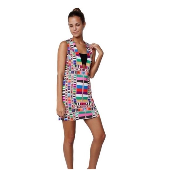 Mara Hoffman Sz XS Geometric Bandeau Dress Bodycon Colorful - Picture 1 of 6